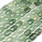 Faceted Rectangle Green Aventurine Beads Strands, Dyed, 16x12~13x5~6mm, Hole: 1mm, about 13pcs/strand, 8.26 inch