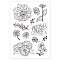 PVC Plastic Stamps, for DIY Scrapbooking, Photo Album Decorative, Cards Making, Stamp Sheets, Flower Pattern, 16x11x0.3cm