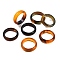 Dyed & Heated Natural Agate Finger Rings for Women, Saddle Brown, 5.5mm, Inner Diameter: 17~17.5mm