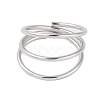 Non-Tarnish 304 Stainless Steel Multi-layer Open Cuff Ring for Women STAS-S125-11P-2