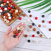 250Pcs 5 Styles Round Natural Wood Beads WOOD-SP0001-13-3