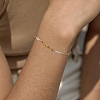 304 Stainless Steel Pave Clear Cubic Zirconia Link Chain Bracelets for Women SA-CBAABBA-07B-G-1