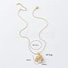 3Pcs Stainless Steel Crystal Rhinestone Flower Pendant Necklaces for Women LR1845-5