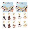 Cat & Coffee Cup Stitch Markers HJEW-AB00269-1