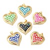 Heart Brass Micro Pave Cubic Zirconia Pendants KK-K385-045G-1