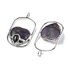 Natural Amethyst & Obsidian Big Pendants G-Z142-01P-A02-2