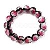 14MM Luminous Handmade Foil Glass Round Beaded Stretch Bracelets LA-CBA41F9-01C-3