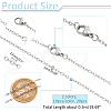 20Pcs 2 Colors 304 Stainless Steel Cable Chain Necklaces Set MAK-NB0001-23-2