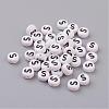 Acrylic Horizontal Hole Letter Beads X-PL37C9070-S-1