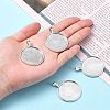 Tibetan Style Alloy Flat Round Pendant Cabochon Settings X-TIBEP-M022-15AS-4
