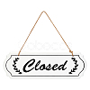 Closed & Open Sign Natural Wood Door Hanging Decoration for Front Door Decoration HJEW-CN0001-02-1