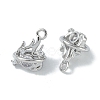 Brass Micro Pave Clear Cubic Zirconia Pendants KK-H482-08P-2