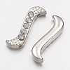 Alloy S-Shape Rhinestone Spacers Bars X-ALRI-H003-1-2