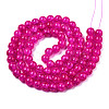 1Strand Fuchsia Transparent Crackle Glass Round Beads Strands X-CCG-Q001-10mm-08-2