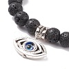 Natural Lava Rock Round Beaded Stretch Bracelet BJEW-JB08221-6