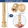 1Pc Golden Tone Brass Wax Seal Stamp Head with Bamboo Stick Shaped Handle STAM-CP0001-04H-2