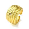 Brass with Cubic Zirconia Rings RJEW-B057-01G-03-1