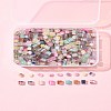 450Pcs 3 Styles Frosted Glass Beads with Golden Glitter Powder DGLA-FS0001-13-8