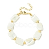 Natural Trochid Shell & Brass Beaded Bracelets for Women BJEW-JB13958-3