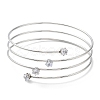 304 Stainless Steel Triple Loops Wire Wrap Bangle BJEW-K227-02P-2