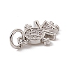Brass Micro Pave Cubic Zirconia Charms ZIRC-F132-20P-3