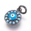 Brass Micro Pave Cubic Zirconia Charms ZIRC-E124-63B-1