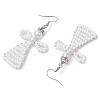 Glass Seed Beads Angle Dangle Earrings EJEW-MZ00288-01-4