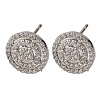 Brass Micro Pave Clear Cubic Zirconia Flat Round Stud Earrings EJEW-H165-05P-4
