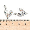 Brass Micro Pave Clear Cubic Zirconia Pendants KK-B139-03P-3