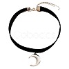 Gothic Moon CCB Plastic Pendant Black Velvet Choker Necklaces for Women FS-WG30AE2-01-5
