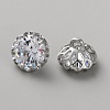Brass Clear Cubic Zirconia Cufflinks BUTT-WH0012-18P-2