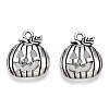 Tibetan Style Halloween Pumpkin Jack-O'-Lantern Alloy Pendants TIBEP-Q050-07AS-3