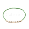 Natural Pearl & Glass Seed & Brass Beaded Stretch Bracelet for Women BJEW-JB08977-4