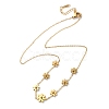 316 Surgical Stainless Steel Flower Link Chain Necklaces for Women NJEW-P324-06G-2