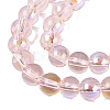 Transparent Electroplate Glass Beads Strands EGLA-Q132-6MM-01A-13-3