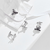 2 Pairs 2 Styles Brass Cufflinks DIY-PH0035-89-4