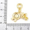 Brass Micro Pave Clear Cubic Zirconia Pendants CU-CBA9B5A-09G-3