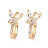 Brass Micro Pave Cubic Zirconia Hoop Earring EJEW-D078-52KCG-1