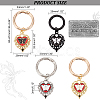 8Pcs 4 Styles Heart with Butterfly Alloy Enamel Shoe Charms HJEW-AB00731-2