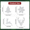 4 Pairs 4 Style Christmas Tree & Deer & Snowflake Exquisite Stainless Steel Stud Earrings for Women EJEW-AN0002-38-3