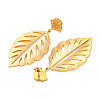 304 Stainless Steel Leaf Theme Stud Earrings For Women LS-EJEW-B110-03G-06-2