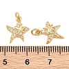 Brass Micro Pave Clear Cubic Zirconia Charms KK-Q085-02E-G-3