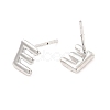 Brass Hollow Out Initial Letter Stud Earrings EJEW-A044-01P-E-2