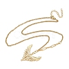 304 Stainless Steel Micro Pave Clear Cubic Zirconia Pendant Necklaces for Women LS-NJEW-Z103-01G-07-4