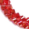 Electroplate Transparent Glass Beads Strands EGLA-B011-02A-AB01-3