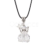 8Pcs 8 Colors Glass Seed Beaded Star Angel Pendant Black Waxed Cotton Cord Necklaces NJEW-MZ00144-4