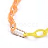 Personalized Two Tone ABS Plastic Cable Chain Necklaces NJEW-JN02825-02-3
