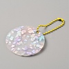 Translucent Acrylic Disc Pendant Keychain KEYC-WH0027-85D-02-1