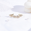 1Pc Brass Fashionable Rhinestone Flower Cuff Earrings EJEW-LP0012-11G-3