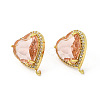 Rack Plating Brass Rhinestone Stud Earring Finding KK-C023-03-2